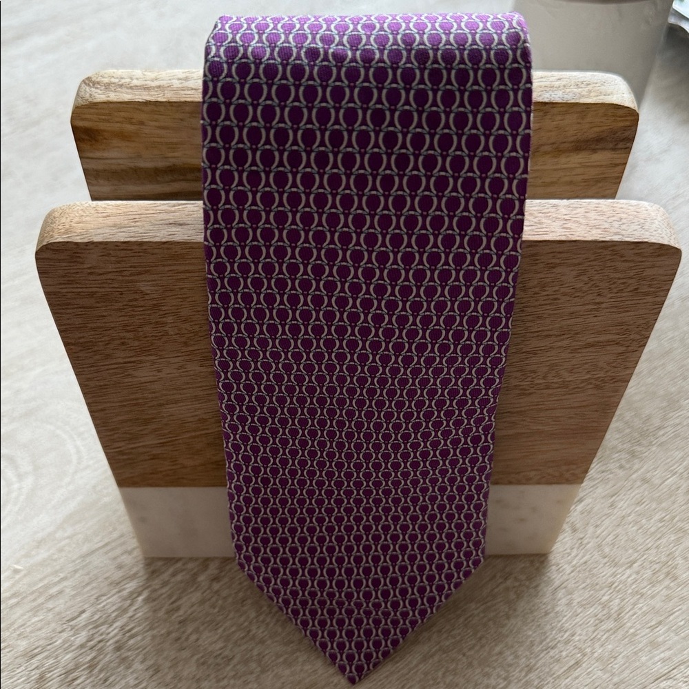 Salvatore Ferragamo Purple Circle Pattern Tie
